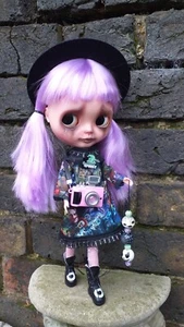 Custom ooak Tim Burton Inspired Creepy Cute Gothic Blythe doll - Picture 1 of 10