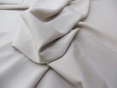 Silk/Lycra Stretch 4-Ply Crepe Luxury Fabric Remnant Lt Beige 46" L  x 42.5" W - Image 1 of 4