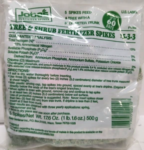 Lot of 8 packs of Jobe's 02010 5 Pack 15-3-3 Tree & Shrub Food Fertilizer Spikes - Picture 1 of 2