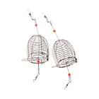 2 Pcs Fishing Cage Lure Bait Feeder Hooks Supplies