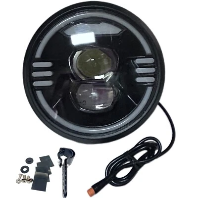 3针公头插头喇叭二合一电动自行车车头灯48V60V72V前灯 — 第 1/4 张图片