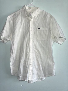 Le Tigre Button Down Shirt Mens Large White/Navy dotes cotton shirt - Picture 1 of 5