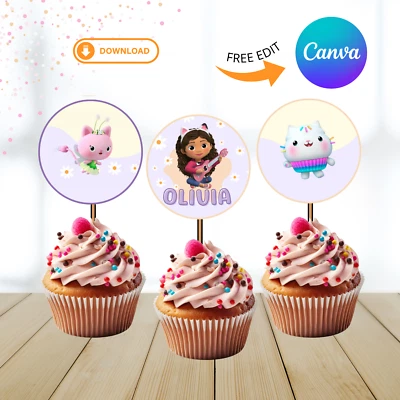 Редактируемый кукольный домик Gaby's принадлежности для вечеринки на день рождения, торт Gabbys - Изображение 1 из 3