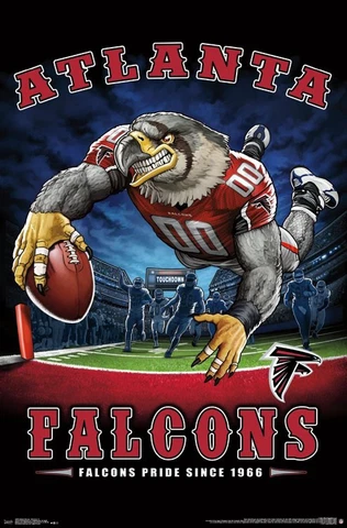 Atlanta Falcons FALCONS PRIDE SINCE 1966 End Zone TD Dive NFL Theme Art POSTER Cover