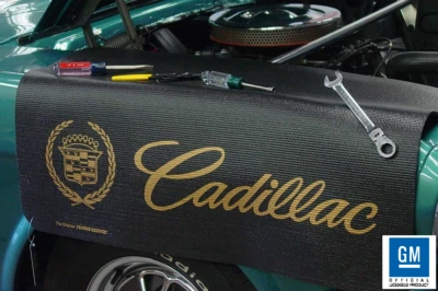 Black Fender Gripper Protective Cover w/ Cadillac Script Logo Emblem - Image 1 of 2