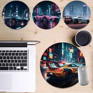 Print PU Leather Desk Gaming Mouse Mat Pad Laptop Notebook PC Macbook 22cm x22cm - Afbeelding 1 van 13