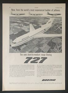 1961 Boeing 727 Jetliner Aeroplane Paper Magazine Advertisement 