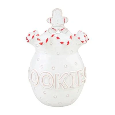 Tarro de galletas de Navidad a rayas bastón de caramelo hombre pan de jengibre Mud Pie Home Foto 1 de 4