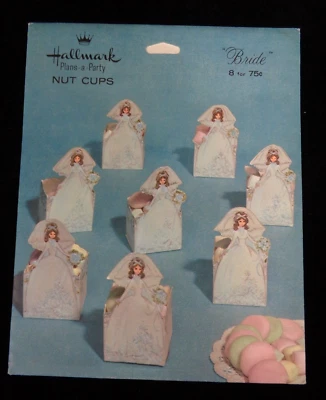 Tazas de tuerca vintage Hallmark Plans-A-Party NOVIA - Juego de 8 - Nuevo stock antiguo Foto 1 de 4