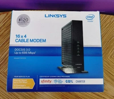 Linksys Cable Modem Docsis 3.0 16x4 CM3016 - Image 1 of 4