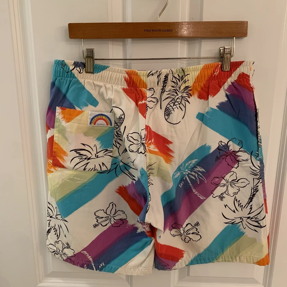Bañador Paradise Found Hawaii Hombre 30 S Floral Hawaiano Pantalones Cortos de Playa De Colección Foto 1 de 4