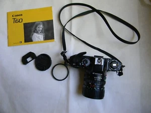 Canon T60 SLR Film Camera with Canon 35-70mm & Vivitar 70-210mm Lens & Soft Bag - Picture 1 of 22