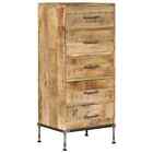Solid Mango Wood Chest Of Drawers Side Cabinet Stand Home Organiser Vidaxl