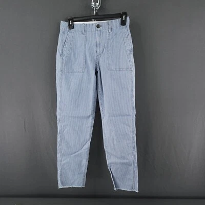 Pantalones de mujer Gap 00 azul a rayas utilitarios rectos Chorecore Gorp Core Coastal Cool Foto 1 de 4