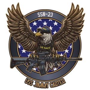 Calcomanía USS Jimmy Carter - Calcomanía de servicio previo - Gráficos militares - Calcomanía de 4" - Imagen 1 de 1