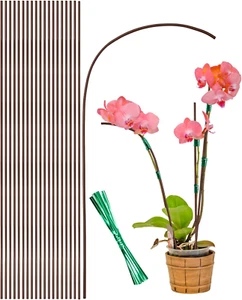 16 Inch Orchid Sticks Plant Stakes, 20 Pcs Bendable Single Stem Indoor Plant Sup - Picture 1 of 7