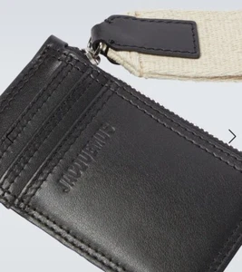JACQUEMUS Le porte nastrinu leather cardholder in black - Picture 1 of 3