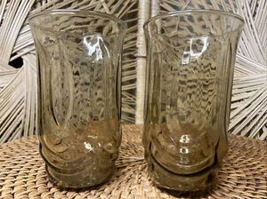Vintage Anchor Hocking Amber Drinking Glasses SET OF 2 Light Amber Two - Picture 1 of 7