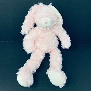 Maison Chic Pink Bunny Rabbit Plush Stuffed Animal Blue Eyes Rosette Swirl Fur - Picture 1 of 7