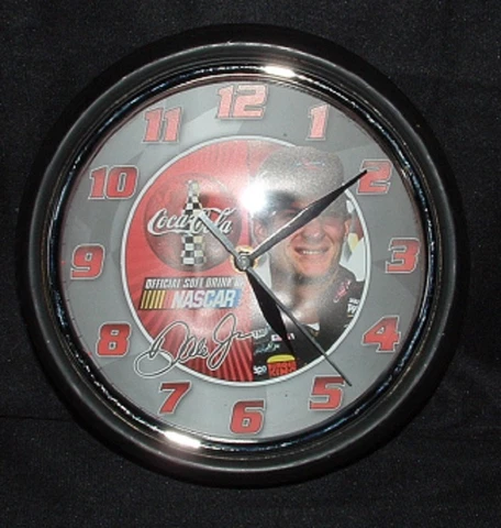 NASCAR Dale Earnhardt Jr. Coca Cola Metal and Glass Clock Cover