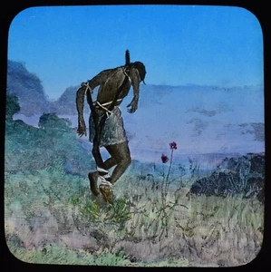 ANTIQUE Magic Lantern Slide PERIL AND ADVENTURE IN CENTRAL AFRICA NO26 C1890 - Picture 1 of 2