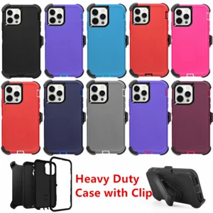 For Apple iPhone 13/13 Pro Max Mini Shockproof Defender Case w/Belt Holster Clip - Picture 1 of 26