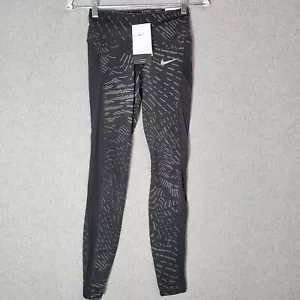 Nike Women Activewear Pants XS Black Fast Running Dri-Fit Swoosh Tight Fit NWT - Picture 1 of 11