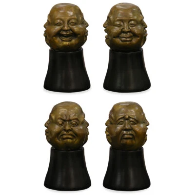 US Seller - 4 Emotions Brass Buddha Asian Figurine - Image 1 of 4