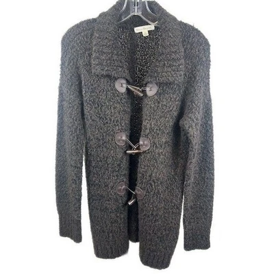 Susan Bristol Cardigan Sweater Women's Size Large Gray Knit Toggle Shawl Collar - Image 1 of 4