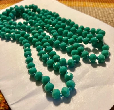 Colar turquesa facetado com nós 62 pol. - Imagem 1 de 3