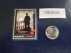 Gustave Caillebotte französischer Maler junger Mann am Fenster 2016 Malediven Briefmarke - Bild 1 von 1