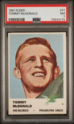 1961 FLEER #51 TOMMY MCDONALD PSA 7 - Image 1 of 2