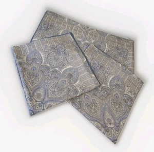 POTTERY BARN Vivianna Queen Duvet Cover + 2 Euro Shams Set Paisley Blue Grey - Picture 1 of 17