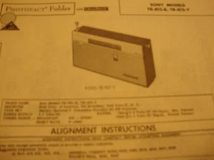 Original Sams Photofact Manual SONY TR-815-B, TR-815-Y (607) - Picture 1 of 1