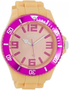 Oozoo Herrenuhr mit Silikonarmband BiColor Zweifarbig 48 MM Lachs / Pink C5830 - Bild 1 von 1