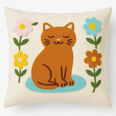 katre home madame & textile Cat Throw Pillow Cover – 18 x 18 (Pack of 1),  - Image 1 of 4