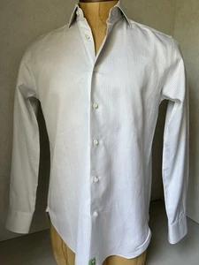 Camicia Ermenegildo Zegna bianca Trofeo manica lunga abbottonata 39 15 1/2 cotone - Foto 1 di 12
