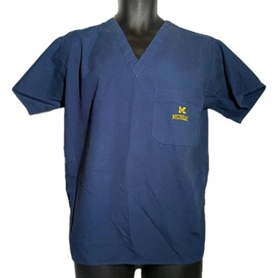 University Of Michigan Wolverines Scrub Top Médio Logotipo NCAA Esfoliante em Gel  - Imagem 1 de 4