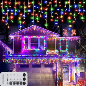 13-130ft Christmas Lights Plug in Curtain String Lights Waterproof for Holiday - Picture 1 of 17