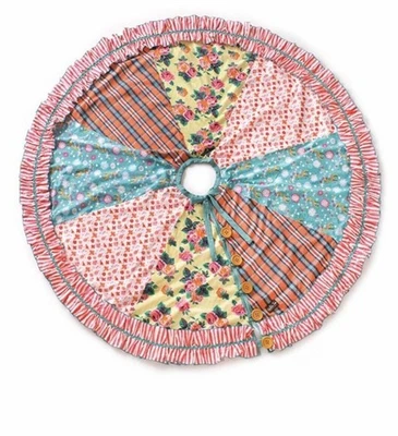 Pink Patchwork Christmas Tree Holiday Skirt Cottagecore Matilda Jane Reversible - Image 1 of 2