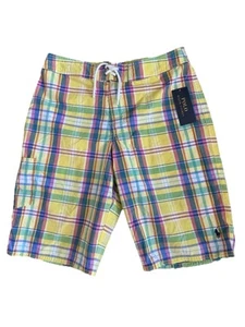 Polo Ralph Lauren Boys Yellow Plaid Swimsuit Size L (14-16) NWT - Picture 1 of 8