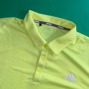 Adidas Golf Poloshirt Herren Large Neon Gelb Kurzarm Sport ClimaLite - Bild 1 von 6