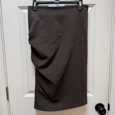 Falda Brunello Cucinelli Algodón Elástico Marrón Mujer 4 Asimétrica Acanalada Foto 1 de 4