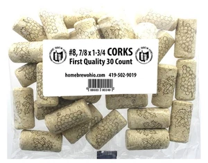 Corchos rectos Home Brew Ohio #8, 7/8" x 1-3/4" (paquete de 30) - Imagen 1 de 5