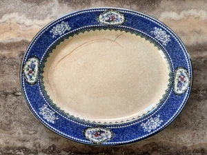 Gebrauchte SELTENE Flow blau & weiß S Hancock & Sons Coronaware Lorbeer Platte - Bild 1 von 4