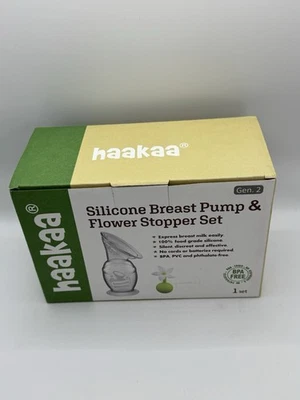 Haakaa NEW (Generation 2) Silicone Manual Breast Pump with Stopper Flower White - Image 1 of 4