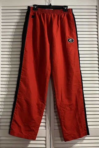 Starter Georgia Bulldogs Men's Track Pants Large  36-38 Red Embroidered Cover