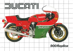 Prospekt Ducati 900 MHR REPLICA Brochure Catalogue Prospekt 1982 Italien Angl - Bild 1 von 2