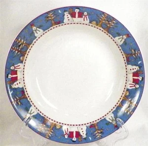 Sakura Snowman Soup Bowl Debbie Mumm Christmas Winter Holiday Coupe NICE COND - Picture 1 of 4
