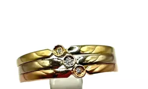 Ring mit Brillanten 0,015 ct. 14K 585er tricolor Gr. 60 - Bild 1 von 7